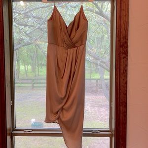 ZIMMERMANN pink champagne plunge silk dress